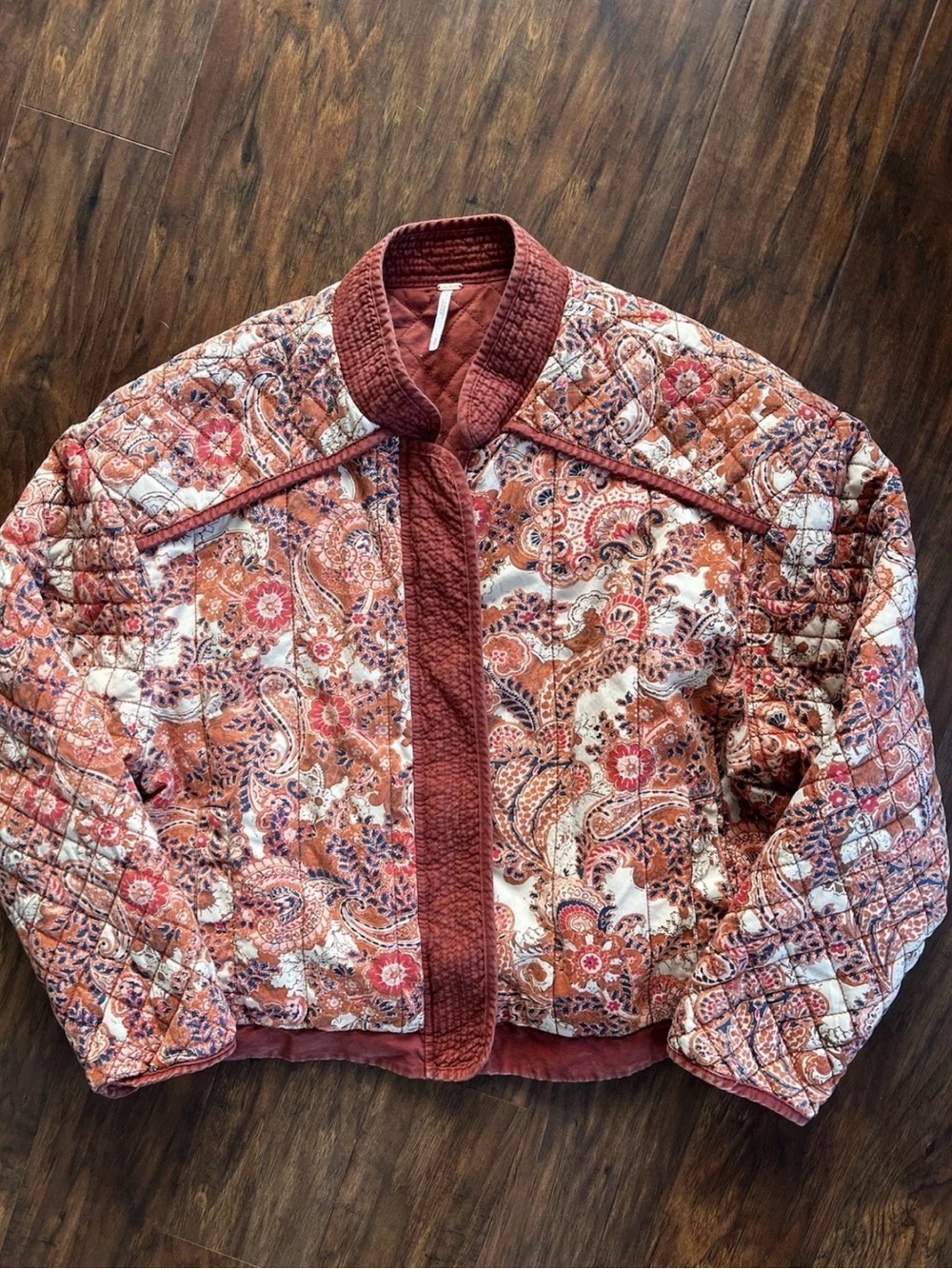 Free People Great Escape Quilted Paisley Floral Dolman Jacket Small